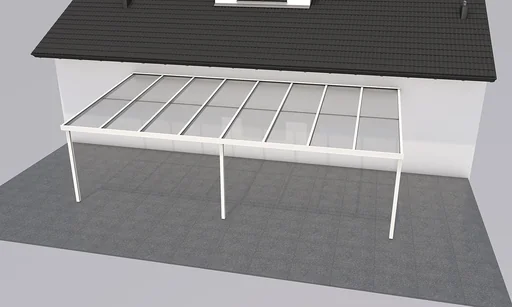 "Terrassendach Premium, weiß, 8125 x 4060 mm - 10mm Verbundsicherheitsglas (VSG) image"