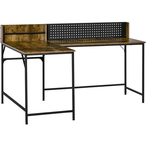 "Computertisch Eckschreibtisch L-Form Arbeitstisch platzsparender Gaming PC Workstation für Home-Office Industriedesign M image"