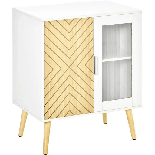 "Sideboard Kommode Beistellschrank Lagerschrank Aufbewahrungsschrank mit Acryltür und 2 Einlegeboden verstellbar modern W image"