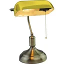 VT-7151 Bankerleuchte gelbes Glas - Retro Vintage Schreibtischleuchte - Notarleuchte - E27