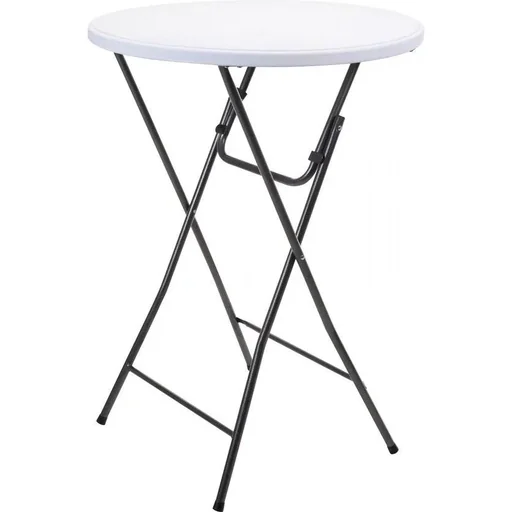 "Pro Garden Klappbarer Gartentisch/Stehtisch - 80x110cm - Weiß/Grau image"