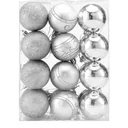 Weihnachtskugeln 24 Stück Silber - Durchmesser 6cm
