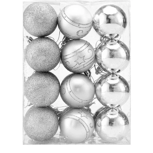 "Weihnachtskugeln 24 Stück Silber - Durchmesser 6cm image"