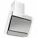 Wandhaube 60 cm Edelstahl gehärtetes Glas silberfarben