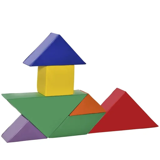 "Geometrische Bausteine im 7er Set bunt image"
