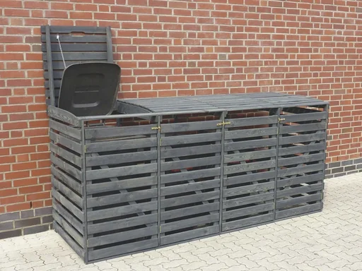 "Mülltonnenbox Vario 4 für 4 Tonnen, honigbraun image"