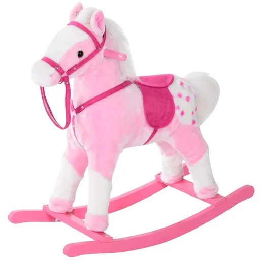 "Schaukelpferd Kinder Schaukeltier Schaukelspielzeug Wiehern Pink image"