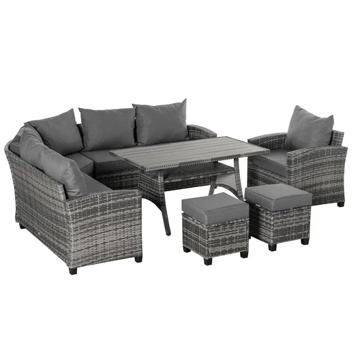 "7-tlg. Luxus Polyrattan Gartenmöbel Set Gartengarnitur Garten-Set Sitzgruppe Loungeset Loungemöbel mit Beistelltisch Sit image"