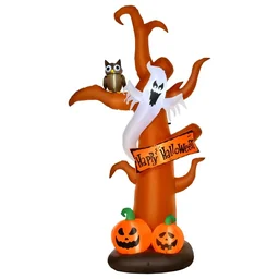 Aufblasbarer Halloween Baum Kürbis Deko Figur Luftfigur mit LED Beleuchtung Poly