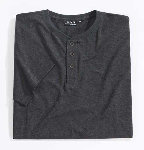 "T-Shirt mit Knopfleiste, Farbe anthrazit, Gr.M image"