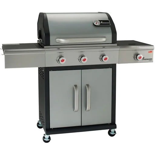 "Triton PTS 3.1 Gasgrill - Grillfläche 65 x 44 cm - silber - mit Seitenbrenner und PTS-System image"
