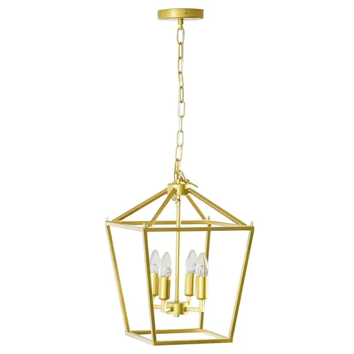 "Kronleuchter Hängelampe 4-flammig Pendelleuchte mit verstellbarer Hängekett für Wohnzimmer Schlafzimmer Industrial Metal image"