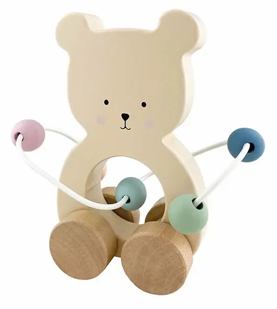 "Jabadabado Kinderspielzeug, Schiebetier, Schiebespielzeug - Teddy mit Motorikschleife image"