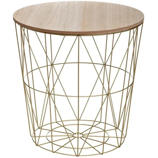 "Beistelltisch - 39.5 x 41cm -Holz/Metall - Gold image"