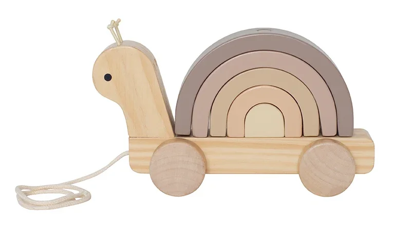 "Jabadabado Kinderspielzeug, Nachziehtier, Stapelspielzeug Schnecke image"