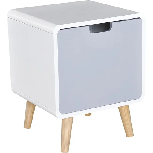 "Nachttisch Nachtkommode Hochglanz Schlafzimmer MDF weiß L40 x B38 x H50cm image"