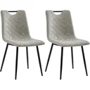Esszimmerstühle 2-Sitzer Kunstleder hellgrau
