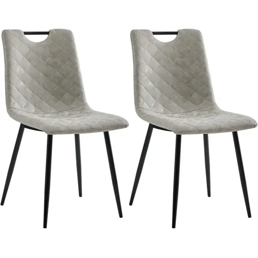 "Esszimmerstühle 2-Sitzer Kunstleder hellgrau image"