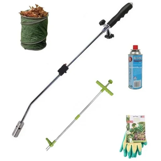 "Gas-Unkrautbrenner für Leistungsset Unkrautbrenner + Gasflasche + Unkrautlöser + Gartenhandschuhe + Gartenabfallbeutel image"