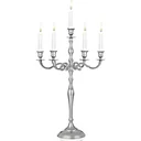 Kerzenleuchter Silber Aluminium vernickelt 60cm 5-armig