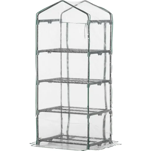 "Folien Gewächshaus Treibhaus Tomatenhaus Pflanzenhaus Frühbeet 4 Regalfächer Transparent 70 x 50 x 160 cm image"