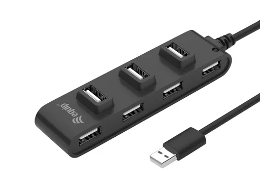 "USB-Hub USB 2.0 St -> 7x USB Bu 0.15cm 480Mbps schwarz image"