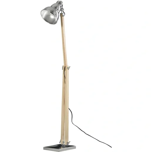 "Homcom Stehlampe mit verstellbarem Schirm natur/silber image"