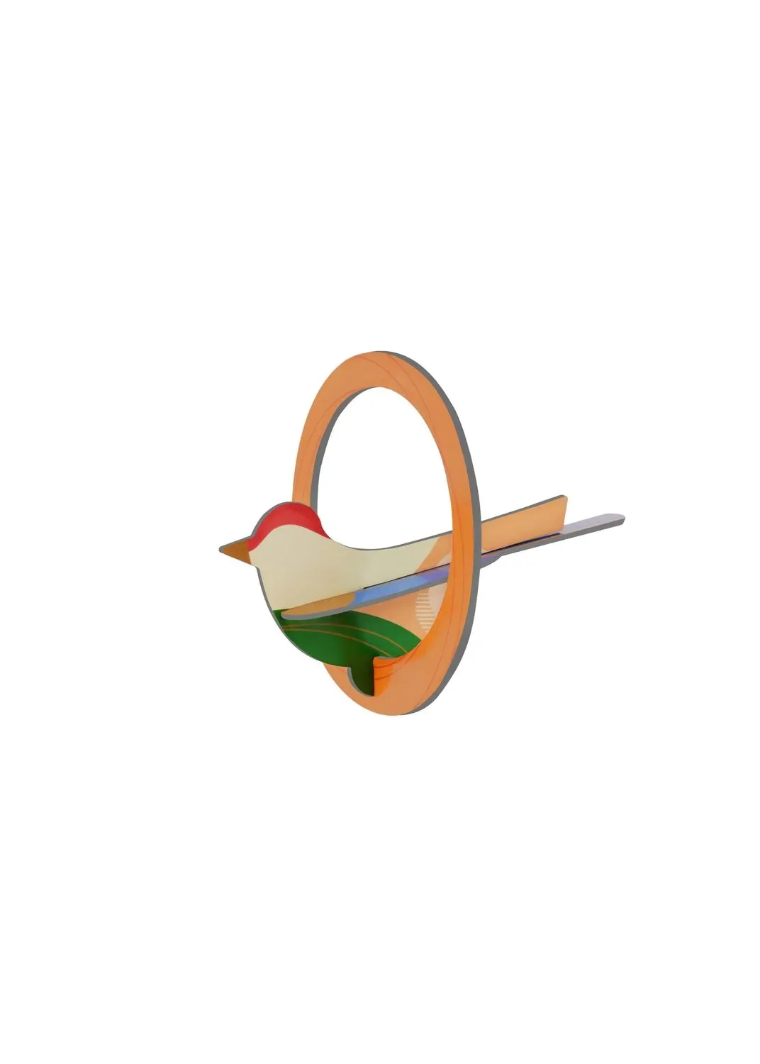 "Studio ROOF Ornament, Bastel-Set, 3D Wandobjekt - Robin image"