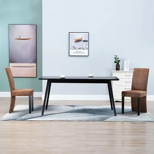 "Esszimmerstühle 2 Stück Kunstleder braun image"