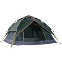 Doppelzelt Campingzelt Quick-Up-Zelt 2 Erwachsene + 1 Kind wasserdicht Tragetasche 2 Türen Dunkelgrün 210 x 210 x 140 cm