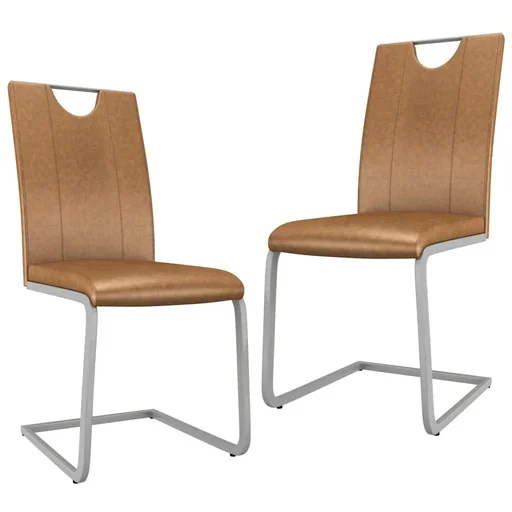 "Esszimmerstühle 2 st Kunstleder braun image"