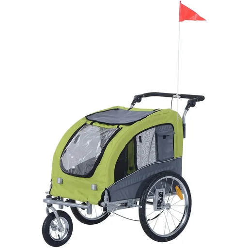"Hundeanhänger Jogger Fahrradanhänger Metall Grün image"