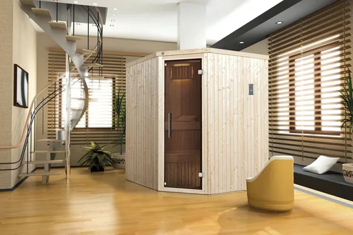 "Elementsauna KIRUNA 2 Glastür mit 230V 4,5 KW BioS-Ofen image"