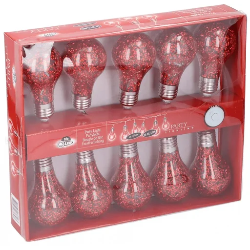 "Partybeleuchtung Weihnachtsbeleuchtung led 225 cm Rot 10 Stück image"
