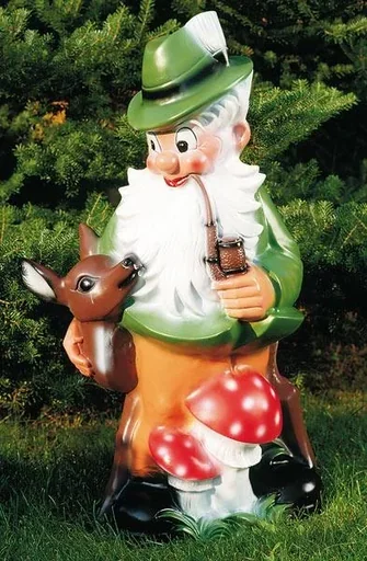"Forstmeister mit Reh 89 cm - Riesenzwerg image"