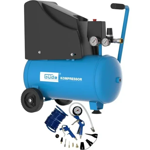 "Kompressor 220/8/24 ölfrei inkl. 5 m Schlauch 13-teilig mit Rädern image"