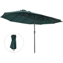 Sonnenschirm Marktschirm Gartenschirm Doppelsonnenschirm mit Handkurbel Grün Oval 460 x 270 x 240 cm