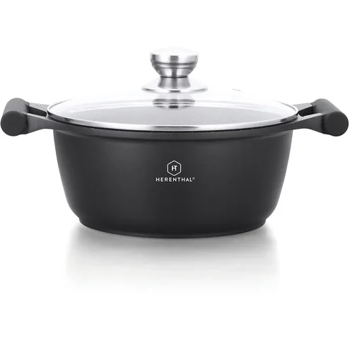 "Herenthal Schmorpfanne - Marmorbeschichtung - mit Glasdeckel- 28cm image"