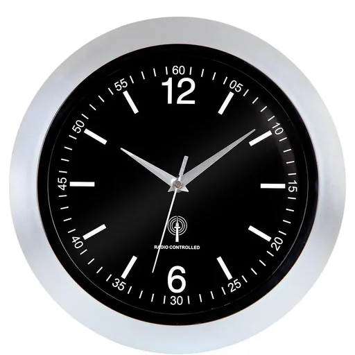 "Wanduhr silber/schwarz Ø30cm image"