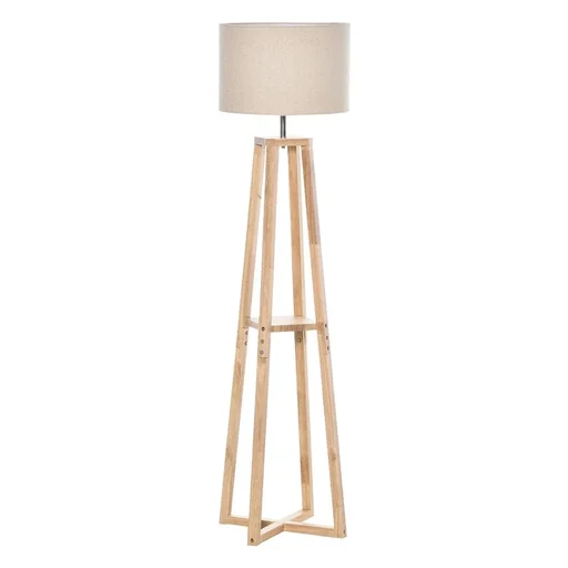 "Stehlampe Stehleuchte mit Regal Pedal-Schalter modern und prägnant für Wohnzimmer Schlafzimmer Büro Metall Leinen Gummih image"