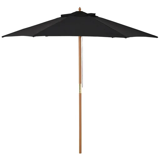 "Sonnenschirm, Gartenschirm, 3-stufig, Sonnenschutz, Bambus 180/ Polyester, Schwarz, Ø2,5 x 2,3 m image"