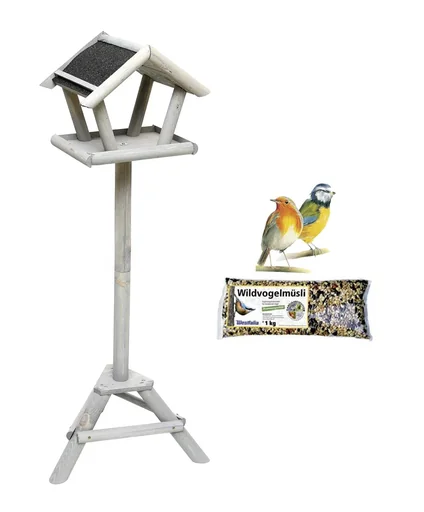 "Schweden Vogelfutterhaus Set mit Streu Futter 1 kg image"