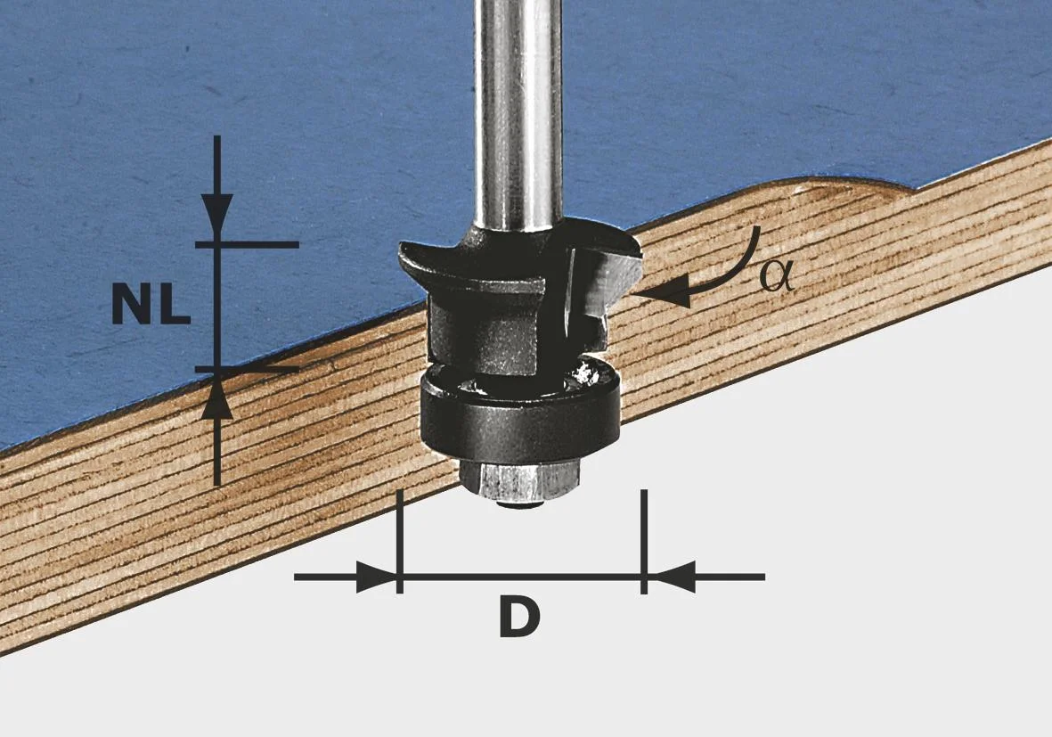 Fas. / Bündigfräser HW D24 / 0+45 Grad KL