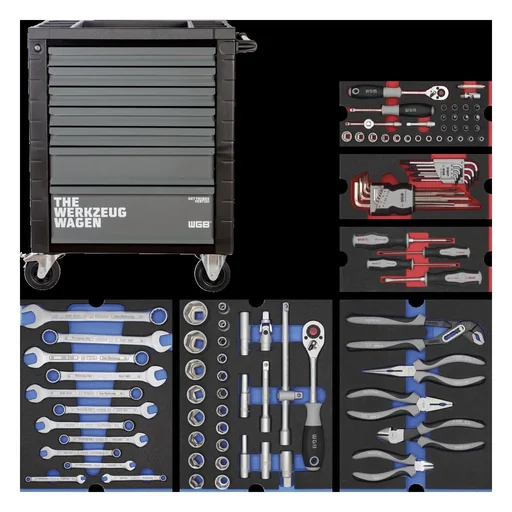 "Werkstattwagen - 7 Schubladen, bestückt mit 6 Modulen, 103-teilig image"