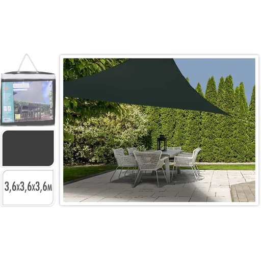 "Schattentuch Dreieck Dunkelgrau - 3,6x3,6x3,6m image"