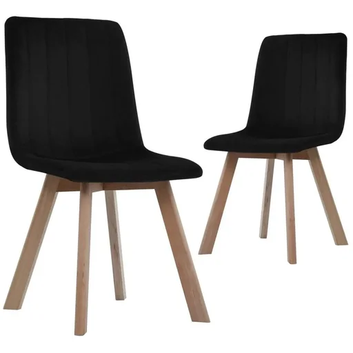 "Esszimmerstühle 2 Stück Samt schwarz image"