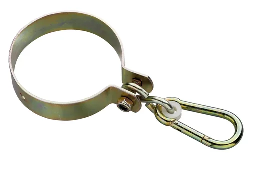 "Schaukelhaken gelb-verzinkt Ø120 mm, Stärke 3 mm mit Karabiner für Rundholz image"