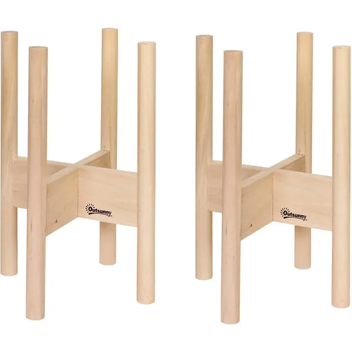 "Blumenständer 2 Stück Holz 18 x 18 x 35,4 cm image"