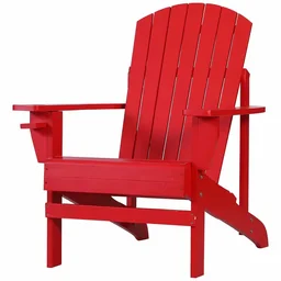 Adirondack-Gartenstuhl mit Becherhalter Gartenliege Balkonstuhl Massivholz Rot 9