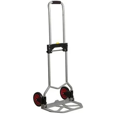 "Klappbarer Stahl-Sackkarren mit verstellbarem Griff, leichter Karren mit Gummirädern für Lasten bis 60 kg, kompakter klappbarer Wagen für Zuhause, Büro und Werkstatt, silber image"